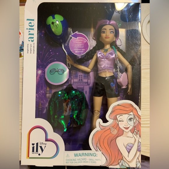 Disney Ariel Doll in Purple and Black Ensemble - Picture 8 of 14